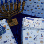 Chanukah Candles And Dad Stash Pack On Wrapping Paper