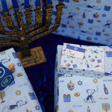 Chanukah Candles And Dad Stash Pack On Wrapping Paper