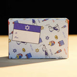 Dad Grass CBD Pre Roll Joints Pack On A Chanukah Gift Wrapping Paper