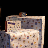 Chanukah Candles And Dad Stash Gift Packs On Wrapping Paper