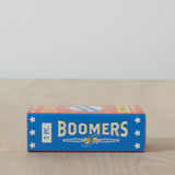 Dad Grass 5 pack hemp CBD pre rolls in Boomers firework pack side view with "BOOMERS" written on it