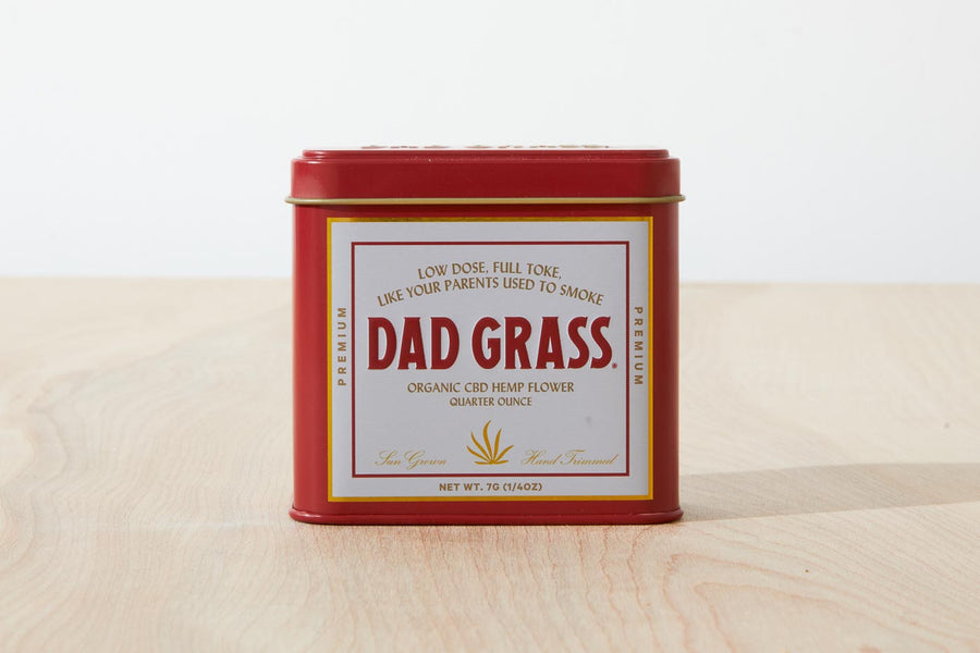 Tin of Dad Grass CBD hemp flower