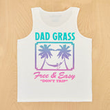 Dad Grass x Free & Easy Summer 2021 White Unisex tank top back view on wooden table