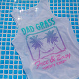 Dad Grass x Free & Easy Summer 2021 White Unisex tank top front view in the pool