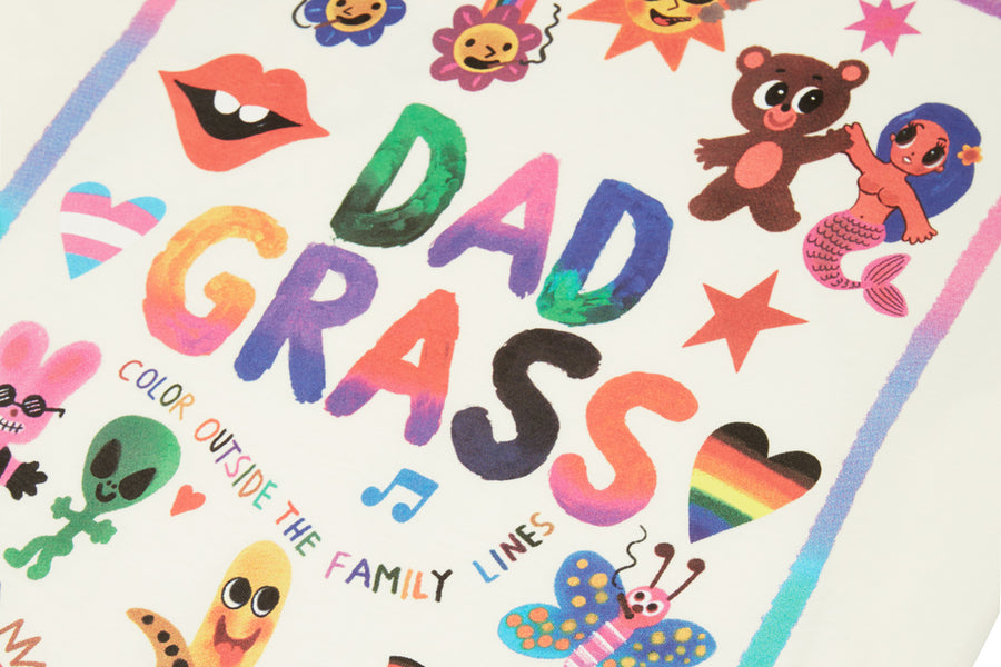 Dad Grass Pride Sticker Printed On Cotton Tee