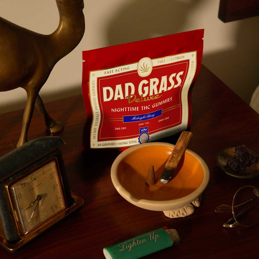 Dad Grass Deluxe Nighttime THC gummies with CBD & CBN