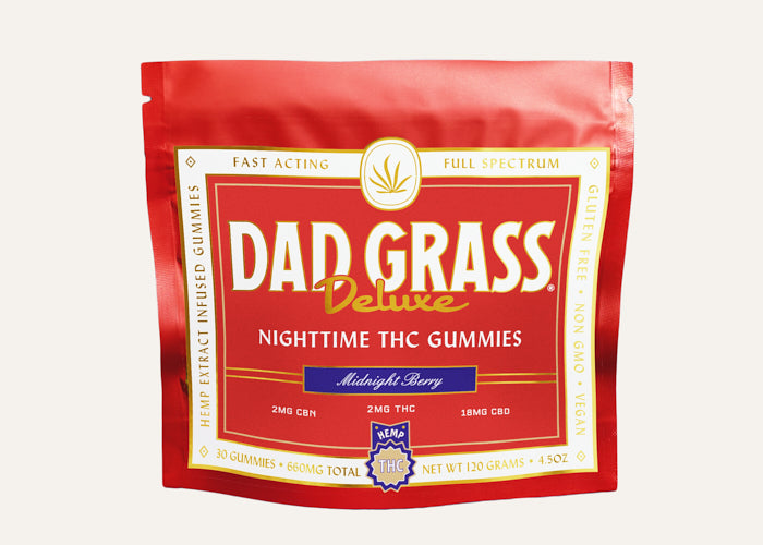 Dad Grass Deluxe Nighttime THC gummies with CBD & CBN
