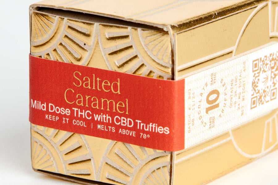 Dad Grass Deluxe X Truffle Man THC + CBD Salted Caramel Truffies  | 10 pcs