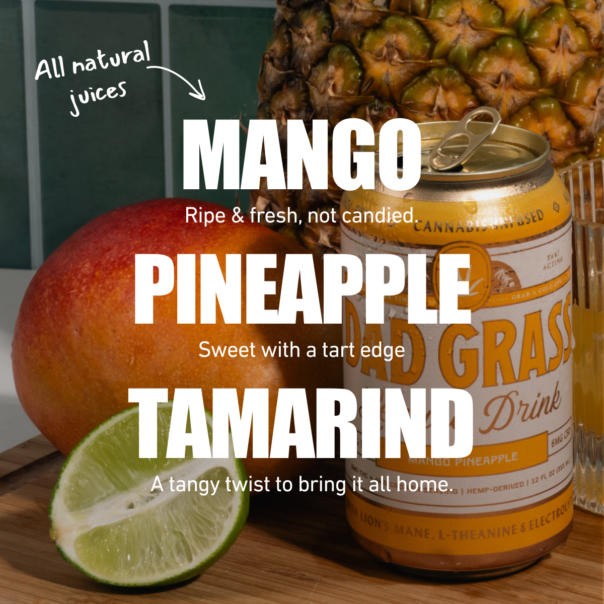 pineapple juice for weed plants Dad Grass THC Drink – Yuzu Grapefruit Mint