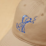 Rollie Embroidered On Dad Grass Rabbi Rollie Dark Beige Dad Hat