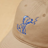 Rollie Embroidered On Dad Grass Rabbi Rollie Dark Beige Dad Hat
