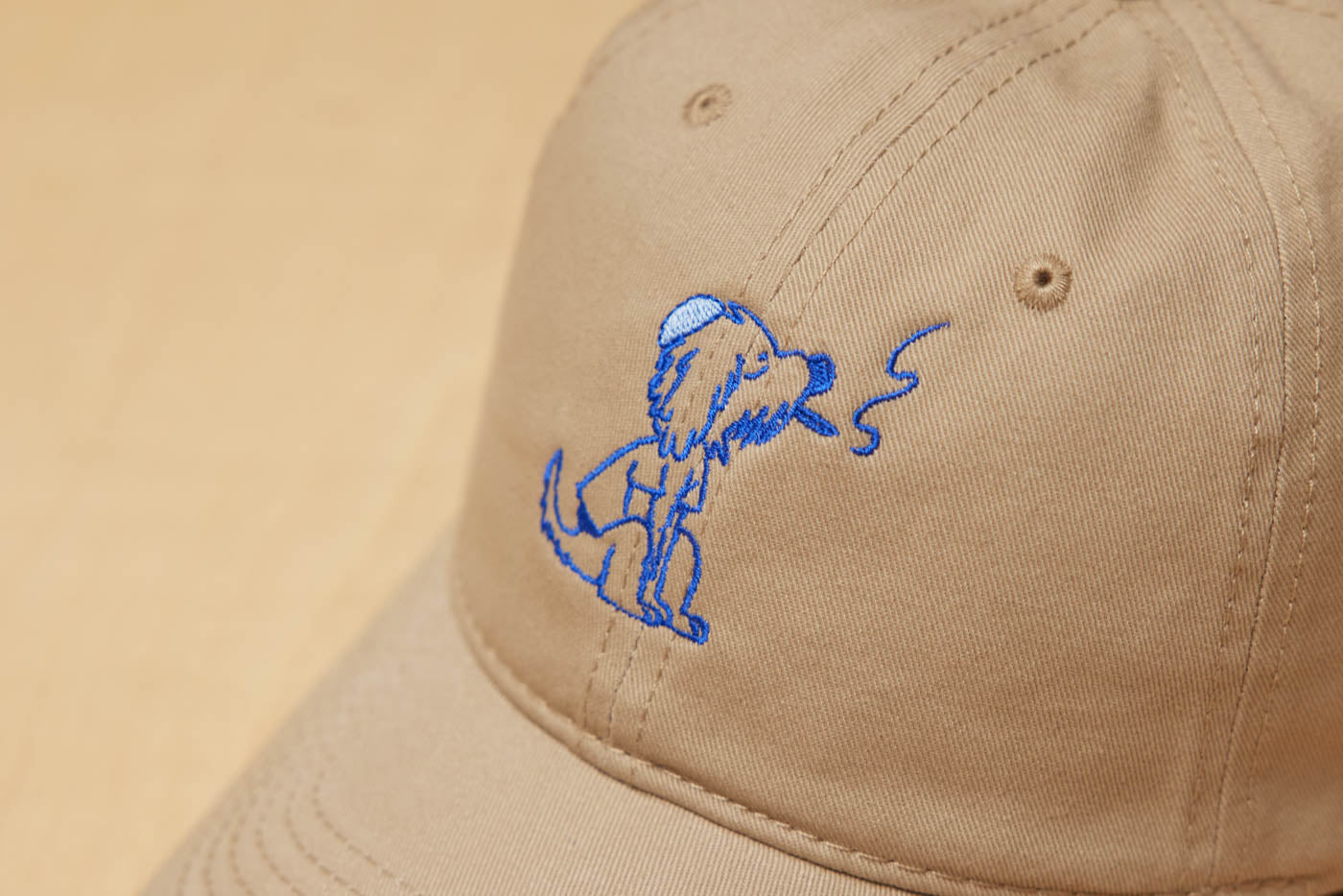 Rollie Embroidered On Dad Grass Rabbi Rollie Dark Beige Dad Hat