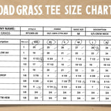 Dad Grass Dad Tana’s LA Landmark Round Neck Tee Shirt Size Guide