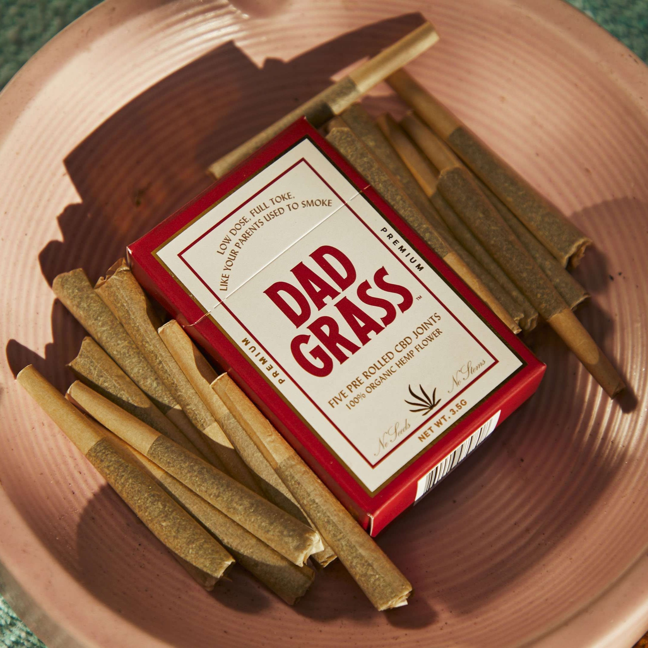 Dad Grass Hemp CBD Pre Roll Joints 5 Pack In A Tray