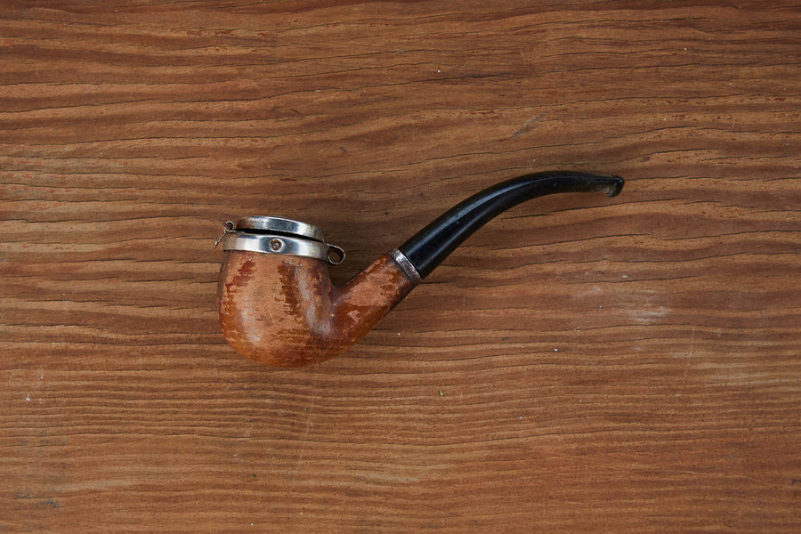 Dad Grass full bent vintage smoking pipe with lid  