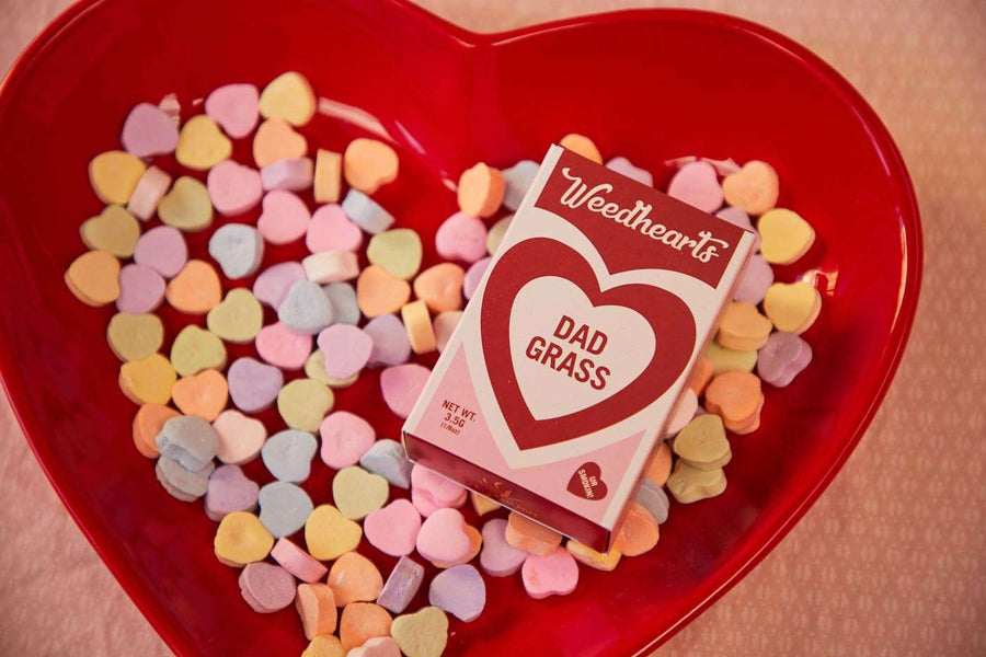 Pack of weedhearts in red bowl