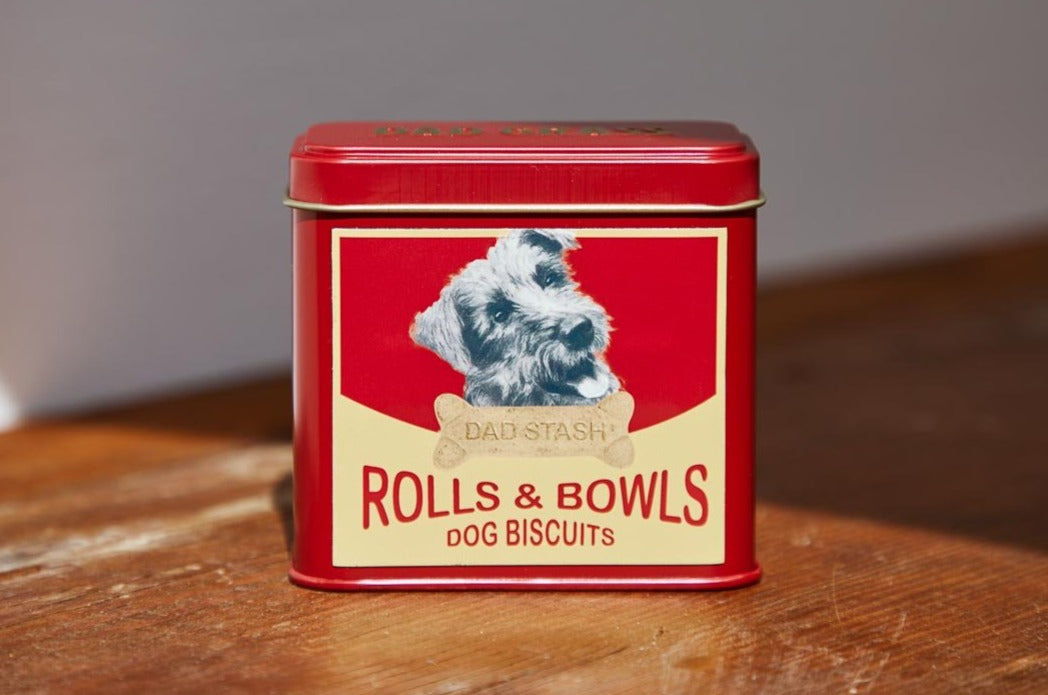 Dad Grass CBD Hemp Flower In A Red Tin With Rolls & Bowls Stash Pack Close Up