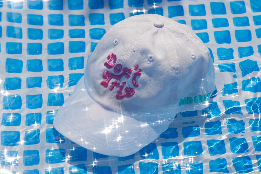 Dad Grass x Free & Easy Summer 2021 White Unisex Don't trip hat in pool