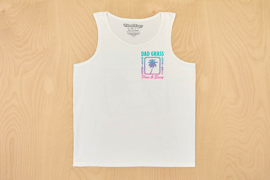 Dad Grass x Free & Easy Summer 2021 White Unisex tank top front view