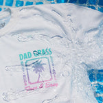 Dad Grass x Free & Easy Summer 2021 White Unisex Tee Shirt front view in the pool