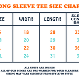 Dad Grass Long Sleeve Tee Size Chart