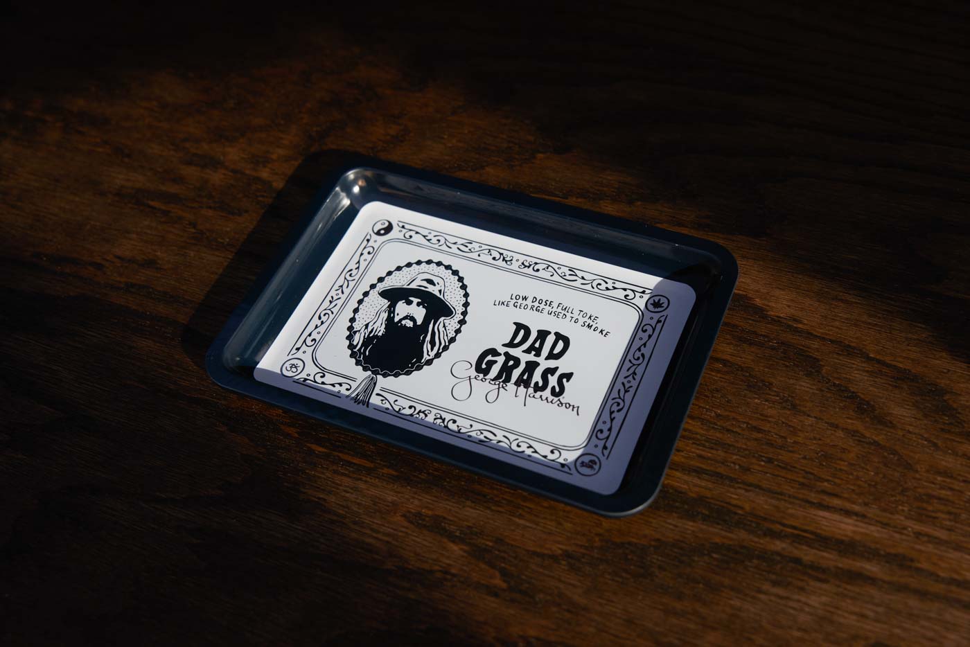 George Harrison Coolest Weed Rolling Tray With Lid | Dad Grass