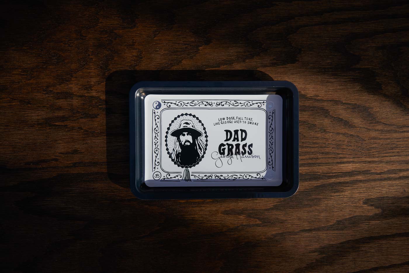 Dad Grass x George Harrison Signature Joint Rolling Tray With Magnetic Lid