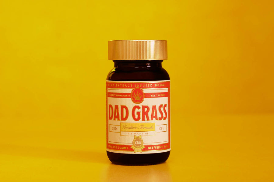 Dad Grass Goodtime Formula CBD + CBG Gummies Bottle Front View