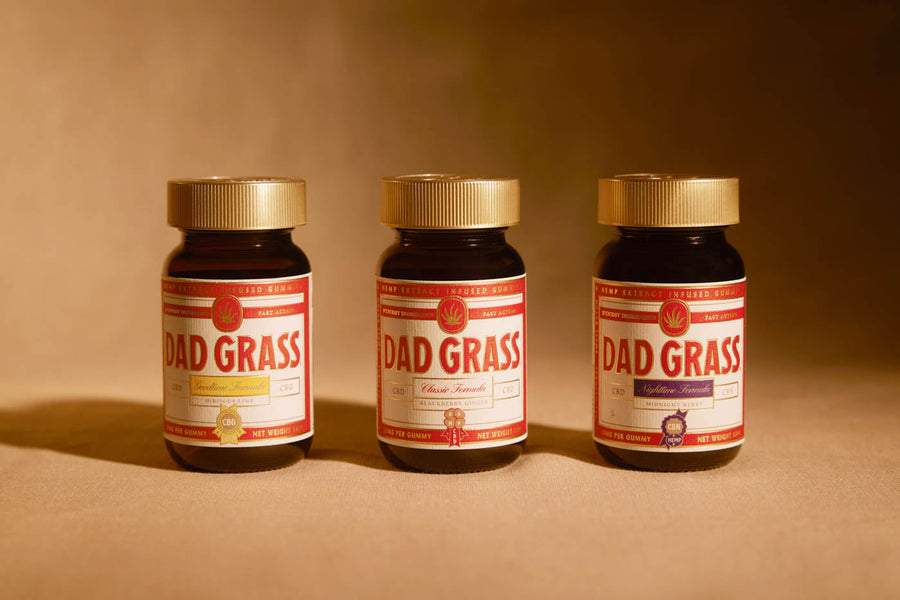 Dad Grass Goodtime Formula CBG Gummies + Classic Formula CBD Gummies + Nighttime Formula CBN Gummies
