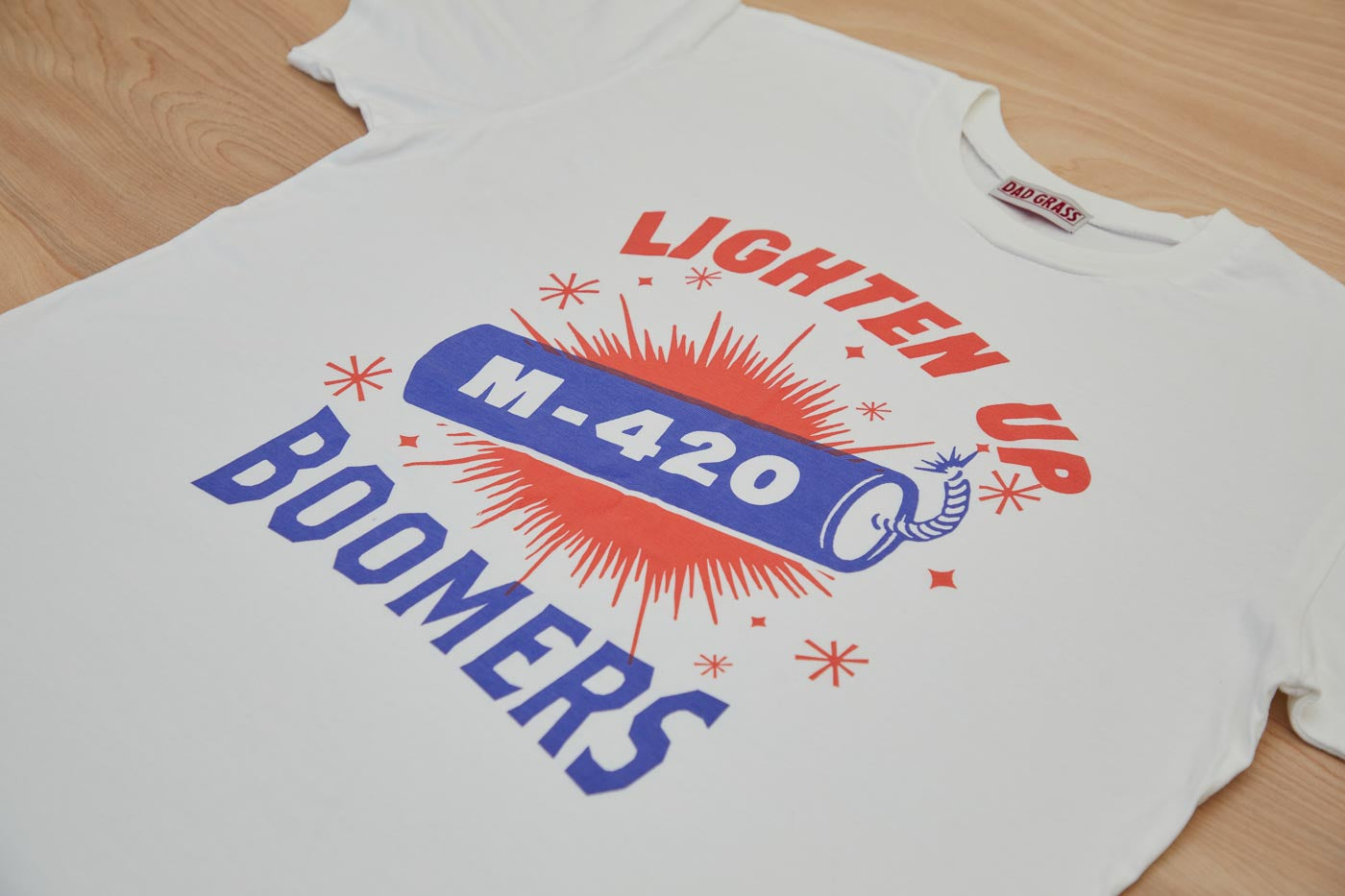 Dad Grass Boomers Tee Shirt side view