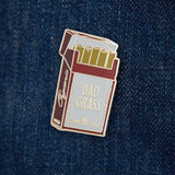 Dad Grass Pack Pin on denim