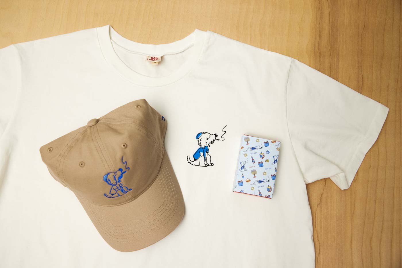 Dad Grass Rabbi Rollie Tee With Rabbi Rollie Dad Hat And  Chanukah Dad Grass CBD Pre Roll Joins Pack