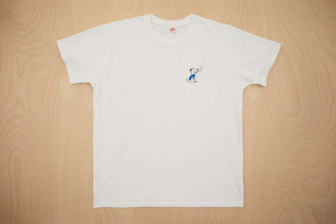 Dad Grass White Tee With Rabbi Rollie Printed On It