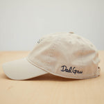 Dad Grass Cream White Dad Hat With Dad Grass Written On It Side View