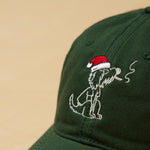 Santa Rollie Smoking CBD Pre Roll Joint Logo On A Dad Grass Dark Green Dad Hat