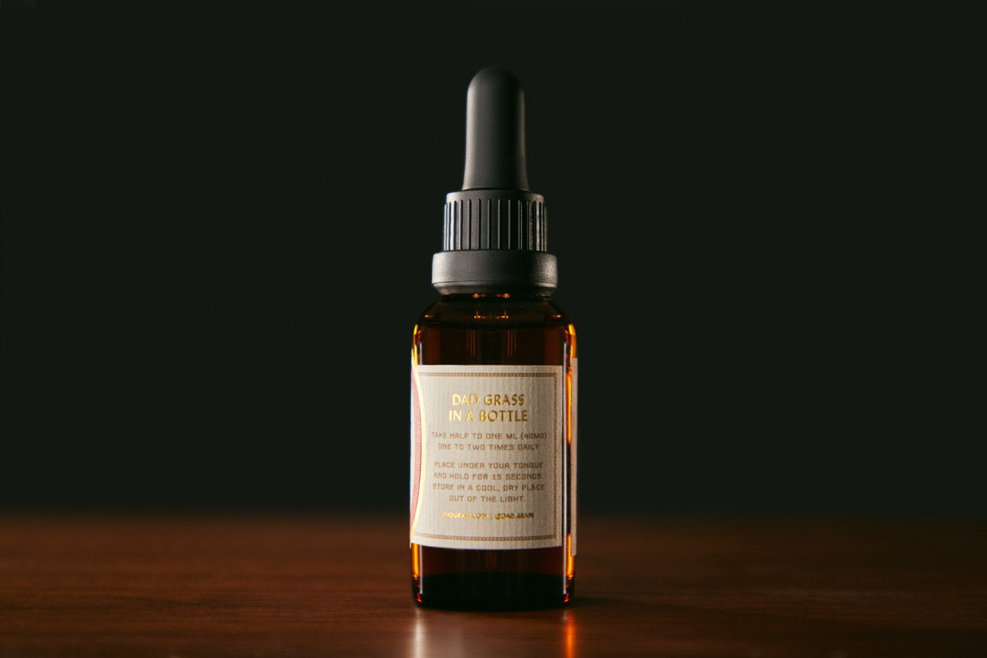 Dad Grass CBD Tincture Classic Formula 30 ML Bottle With 1200 MG Of CBD Back View